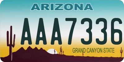 AZ license plate AAA7336