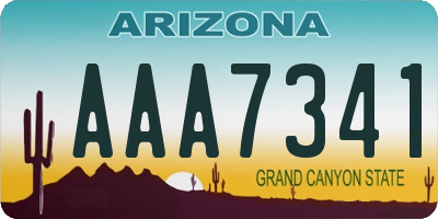 AZ license plate AAA7341