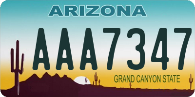 AZ license plate AAA7347