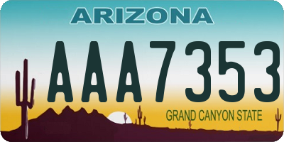 AZ license plate AAA7353