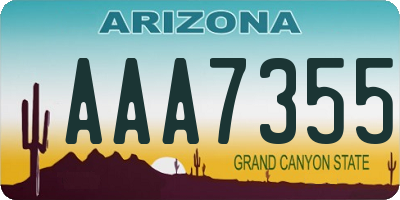 AZ license plate AAA7355