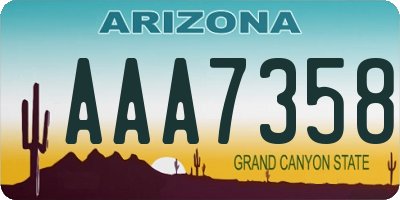 AZ license plate AAA7358