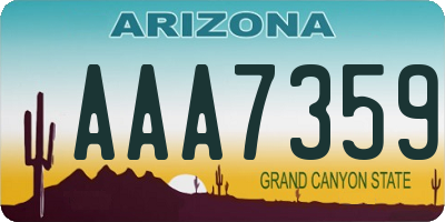 AZ license plate AAA7359