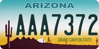 AZ license plate AAA7372