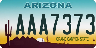 AZ license plate AAA7373