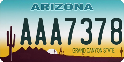 AZ license plate AAA7378