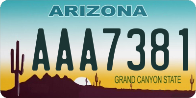 AZ license plate AAA7381