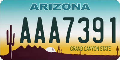 AZ license plate AAA7391