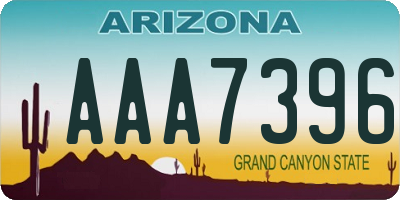 AZ license plate AAA7396