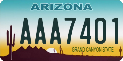 AZ license plate AAA7401