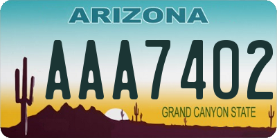 AZ license plate AAA7402