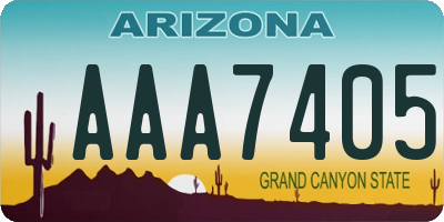 AZ license plate AAA7405