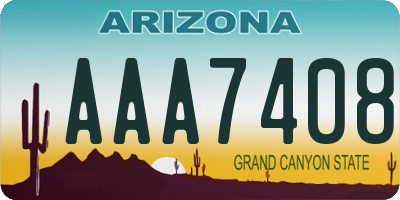 AZ license plate AAA7408