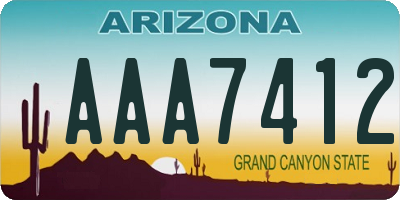 AZ license plate AAA7412