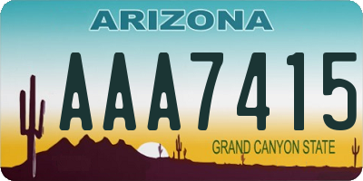 AZ license plate AAA7415