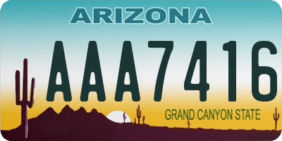 AZ license plate AAA7416