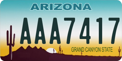 AZ license plate AAA7417