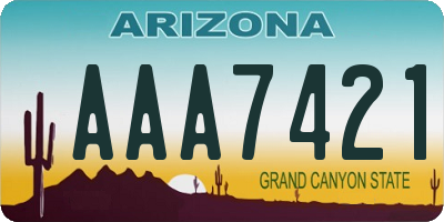 AZ license plate AAA7421