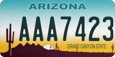 AZ license plate AAA7423