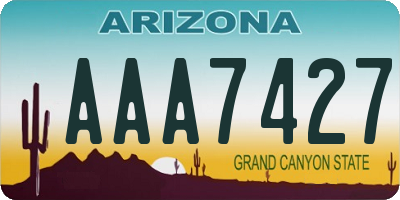 AZ license plate AAA7427