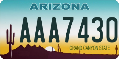 AZ license plate AAA7430