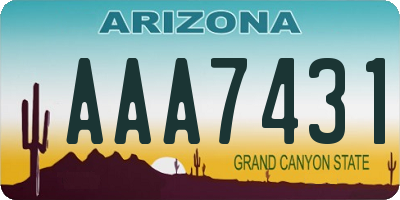 AZ license plate AAA7431