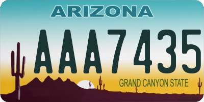 AZ license plate AAA7435