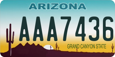 AZ license plate AAA7436