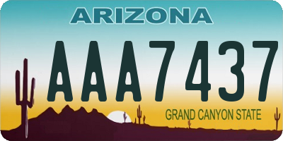 AZ license plate AAA7437