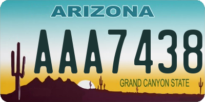 AZ license plate AAA7438