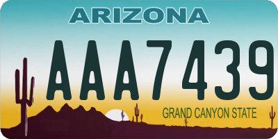 AZ license plate AAA7439