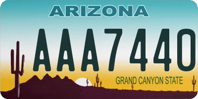 AZ license plate AAA7440