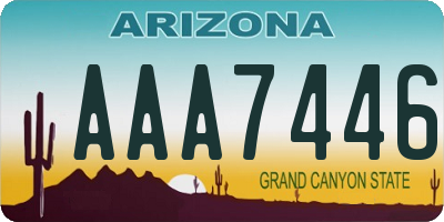 AZ license plate AAA7446