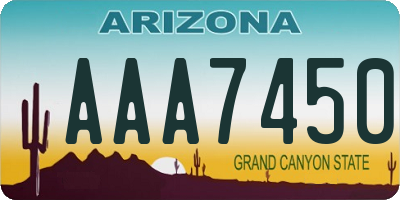 AZ license plate AAA7450