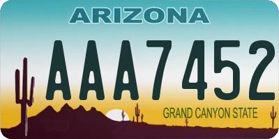 AZ license plate AAA7452