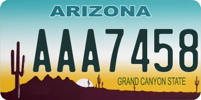 AZ license plate AAA7458