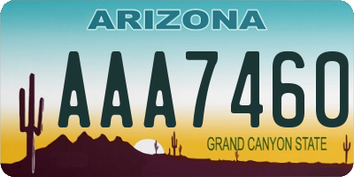 AZ license plate AAA7460