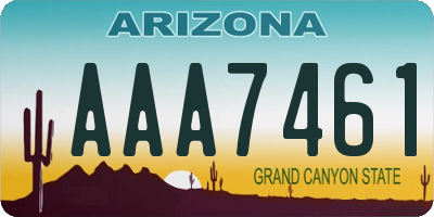 AZ license plate AAA7461