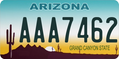 AZ license plate AAA7462