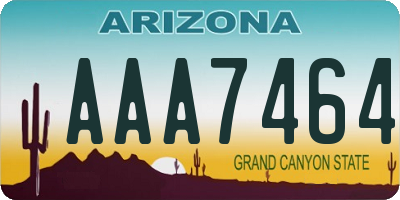 AZ license plate AAA7464