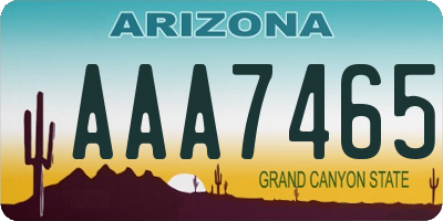 AZ license plate AAA7465