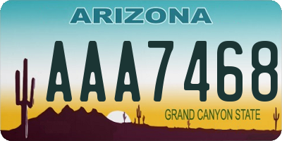 AZ license plate AAA7468