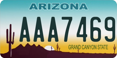 AZ license plate AAA7469