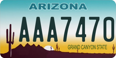 AZ license plate AAA7470