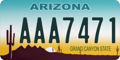 AZ license plate AAA7471