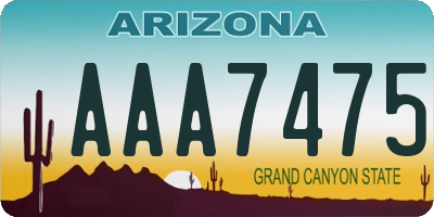 AZ license plate AAA7475