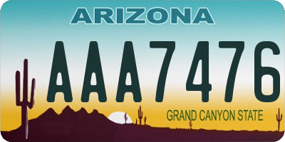 AZ license plate AAA7476