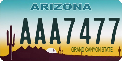 AZ license plate AAA7477