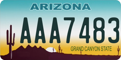 AZ license plate AAA7483