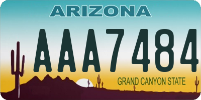 AZ license plate AAA7484